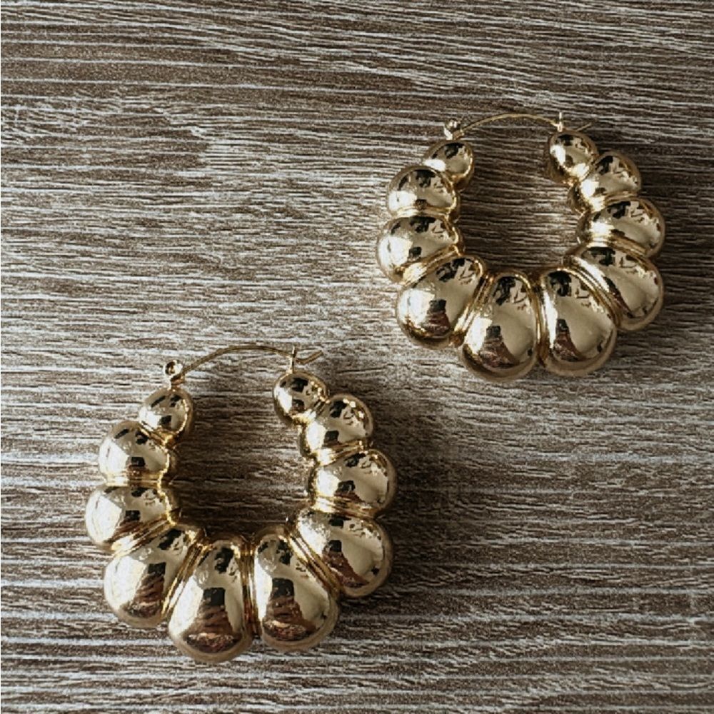 Vintage style hoop earrings A661 - Picture 4 of 6